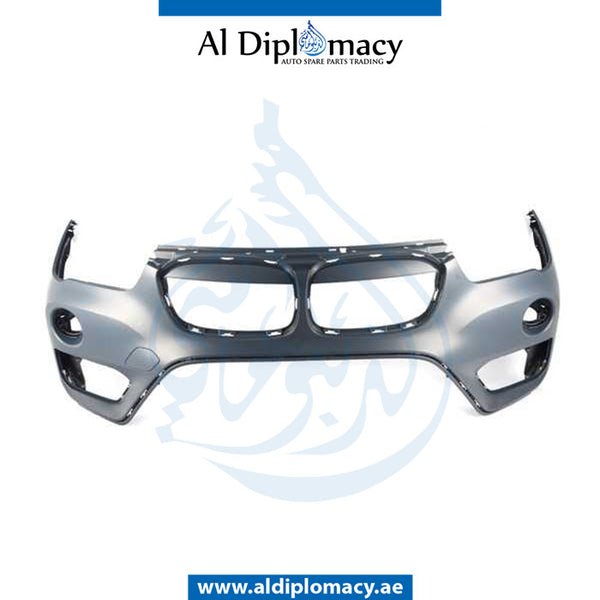 Front Bumper, WITH SENSOR Hole, COMPLETE for BMW X1 Series F48 (2015-2019) models, Part Number UN-51117453566-CO