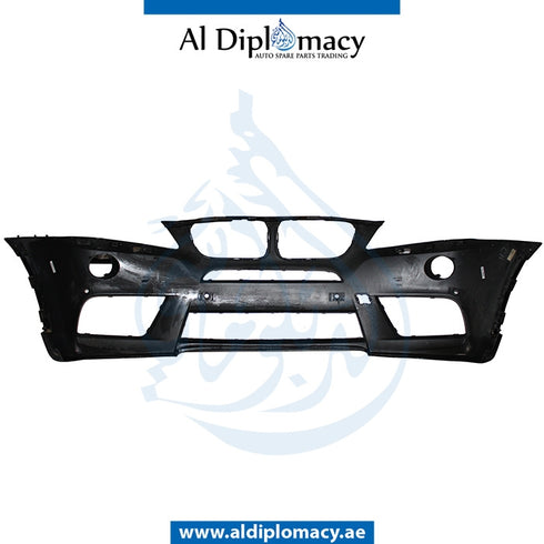 Front Bumper, WITH SENSOR AND WIPER Hole, EMPTY for BMW X3 Series F25 (2010-2017) models, Part Number UN-51118052453