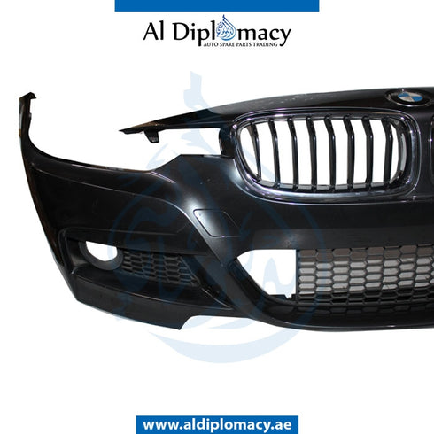Front Bumper, WITHOUT SENSOR Hole, Sport, COMPLETE for BMW 3 Series F30 (2011-2015) models, Part Number UN-51118055825-CO