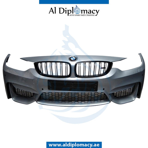 Front Bumper, WITHOUT SENSOR Hole, COMPLETE for BMW 3 Series F80 (2015-2018) models, Part Number UN-51118058782-CO