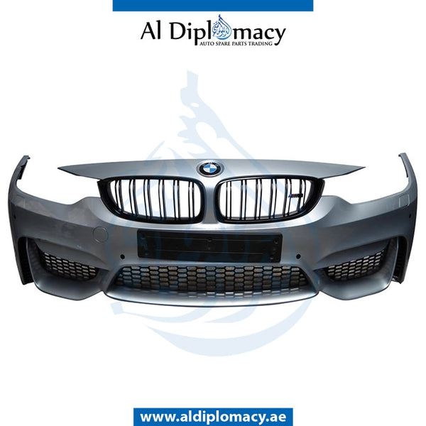 Front Bumper, WITHOUT SENSOR Hole, COMPLETE for BMW 3 Series F80 (2015-2018) models, Part Number UN-51118058782-CO