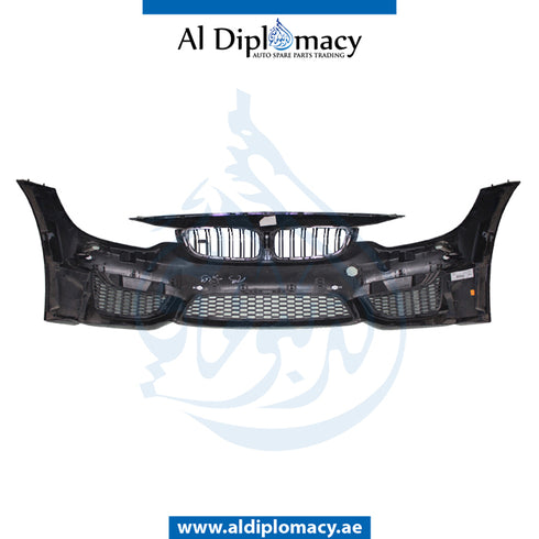 Front Bumper, WITH SENSOR AND WIPER Hole, COMPLETE for BMW 3 Series F80 (2015-2018) models