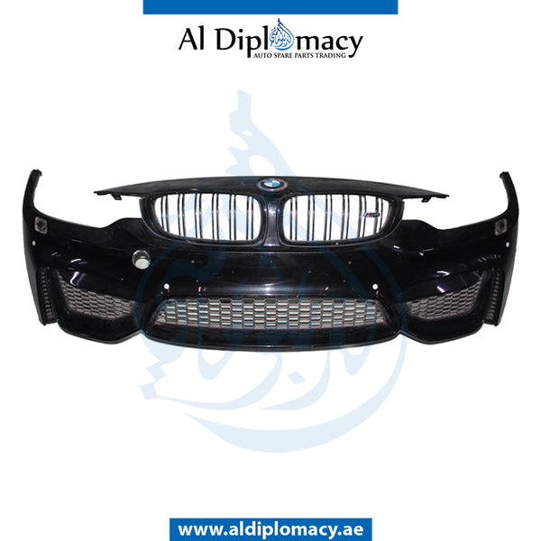 Front Bumper, WITH SENSOR AND WIPER Hole, COMPLETE for BMW 3 Series F80 (2015-2018) models, Part Number UN-51118058802-CO