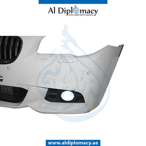 Front Bumper, WITH SENSOR Hole, AND WIPER Hole, M Look, COMPLETE for BMW 5 Series F10 (2010-2016) models, Part Number UN-51118058990-CO