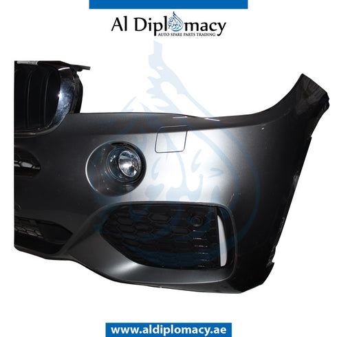 Front Bumper, WITH SENSOR AND WIPER Hole, COMPLETE for BMW X5 Series F15 (2013-2018) models, Part Number UN-51118062459-CO