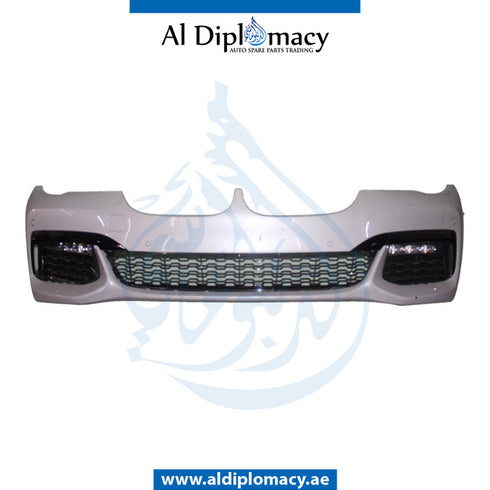 Front Bumper, WITH SENSOR Hole, M Look, USA Type, COMPLETE for BMW 7 Series G11 (2015) models, Part Number UN-51118064750-CO