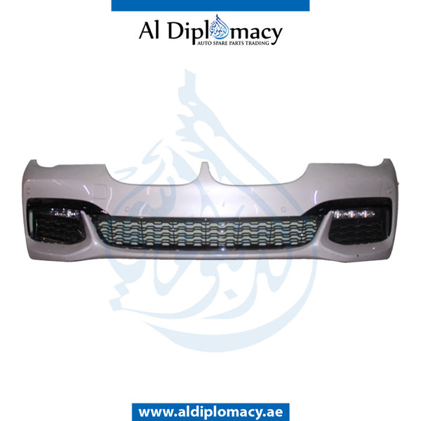 Front Bumper, WITH SENSOR Hole, M Look, USA Type, COMPLETE for BMW 7 Series G11 (2015) models, Part Number UN-51118064750-CO