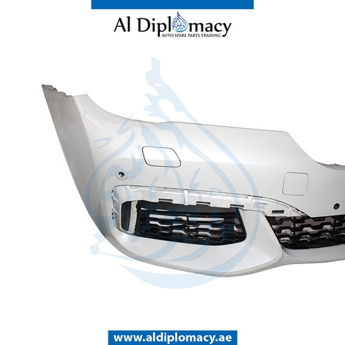 Front Bumper, WITH SENSOR AND WIPER Hole, Complete, M STYLE for BMW 7 Series G11 (2015) models, Part Number UN-51118064752-CO