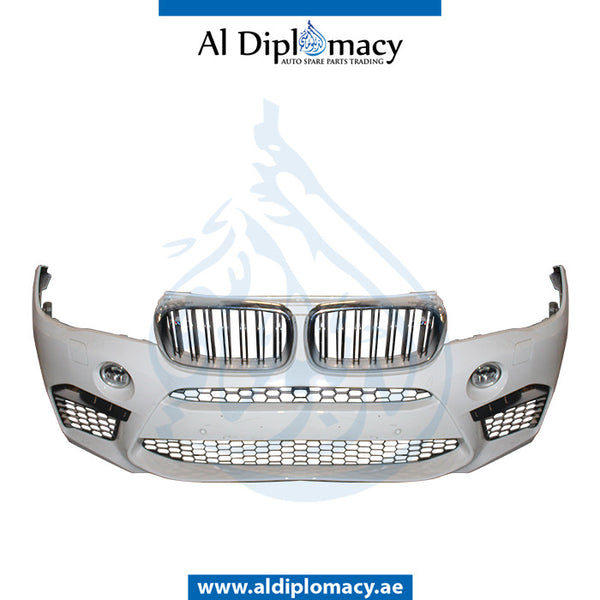 Front Bumper, WITH SENSOR AND WIPER Hole, COMPLETE for BMW X5 Series F85 (2014-2018) models, Part Number UN-51118066731-CO