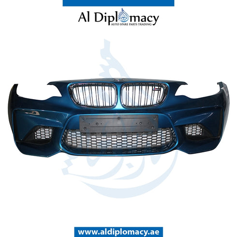 Front Bumper, WITH WIPER Hole, COMPLETE for BMW 2 Series F87 (2018-2021) models, Part Number UN-51118068509-CO