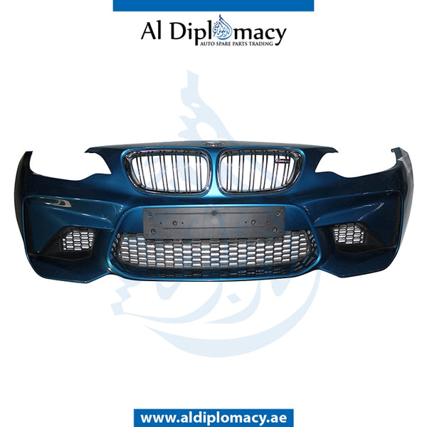Front Bumper, WITH WIPER Hole, COMPLETE for BMW 2 Series F87 (2018-2021) models, Part Number UN-51118068509-CO