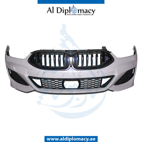 Front Bumper, WITH SENSOR Hole, M Look, COMPLETE for BMW 8 Series G14 (2018-2023) models, Part Number UN-51118081187-CO