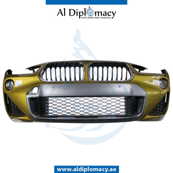 Front Bumper, WITH SENSOR Hole, M Look, COMPLETE for BMW X2 Series F39 (2017-2023) models, Part Number UN-51118090114-CO