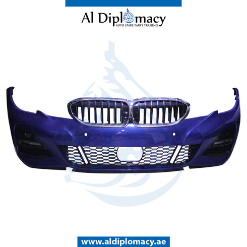 Front Bumper, WITH SENSOR Hole, COMPLETE for BMW 3 Series G20 (2018-2022) models, Part Number UN-51118099896-CO