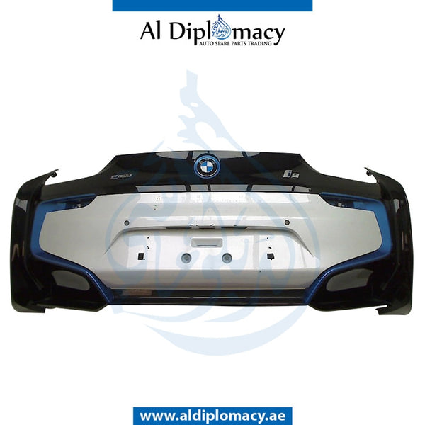 Rear Bumper, WITH Sensor, AND CAMERA Hole, COMPLETE for BMW I8 I12 (2014-2018) models, Part Number UN-51127394634-CO