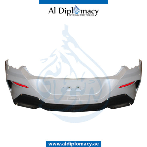 Rear Bumper, WITH SENSOR Hole, M Type, COMPLETE for BMW 8 Series G14 (2018-2023) models, Part Number UN-51128081108-CO