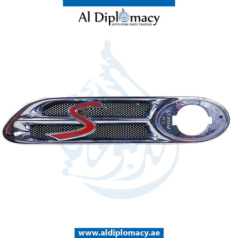 Front Left FENDER GRILLE for Mini Cooper Mini R52 (2004-2008) models, Part Number UN-51137114733