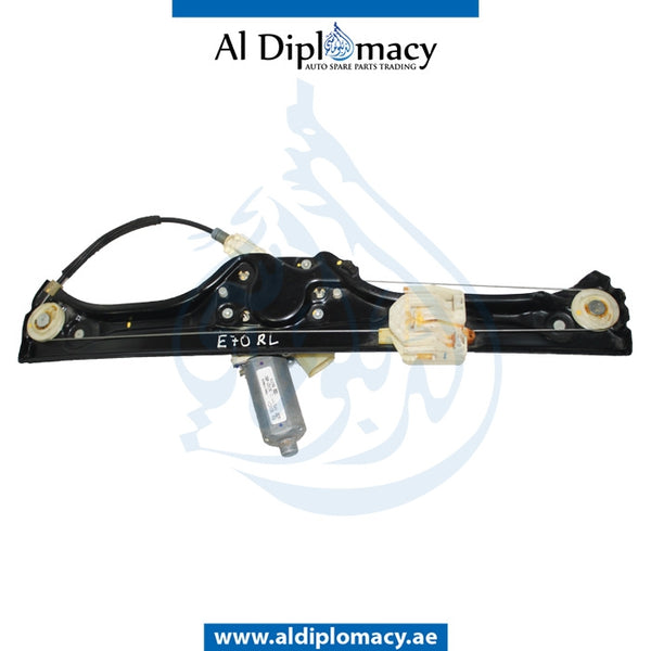 Rear Left DOOR WINDOW Lifter, WITH MOTOR for BMW X5 Series E70 (2006-2013) models, Part Number UN-51357166381-W/MOTOR