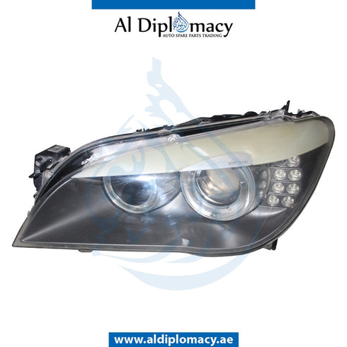 Left Headlight, BI Xenon, COMPLETE for BMW 7 Series F01 (2008-2015) models, Part Number UN-63117225229-CO