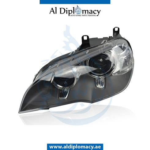 Left Headlight, ADAPTIVE Xenon, COMPLETE for BMW X5 Series E70 (2006-2013) models, Part Number UN-63117240791-CO