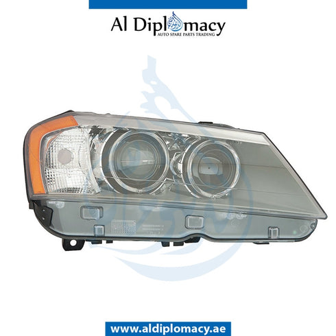 Right Headlight, BI Xenon, COMPLETE USA TYPE for BMW X3 Series F25 (2010-2017) models, Part Number UN-63117276996-CO