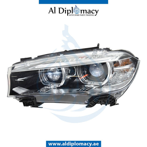 Left Headlight, AHL Xenon, EMPTY for BMW X5 Series F15 (2013-2018) models, Part Number UN-63117317105