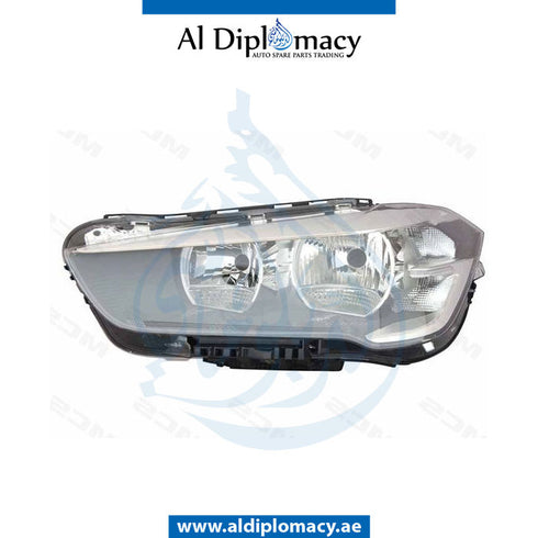Left Headlight, HALOGEN for BMW X1 Series F48 (2016-2019) models, Part Number UN-63117346533