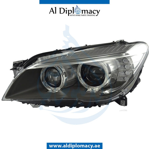 Left Headlight, ADAPTIVE Xenon, COMPLETE for BMW 7 Series F01 (2008-2015) models, Part Number UN-63117348507-CO