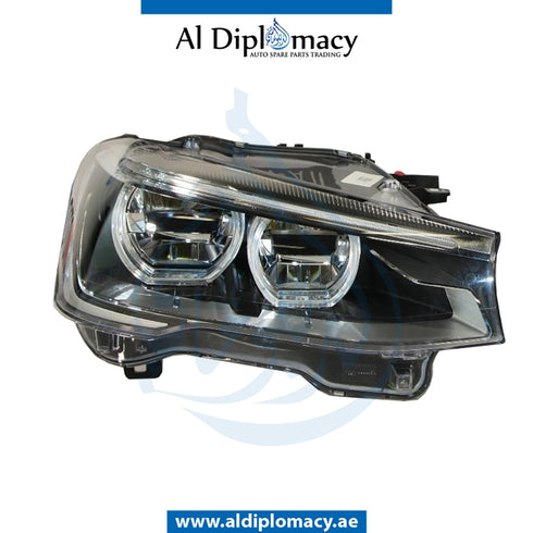 Left Headlight, ADAPTIVE Led, COMPLETE for BMW X3 Series F25 (2010-2017) models, Part Number UN-63117401143-CO