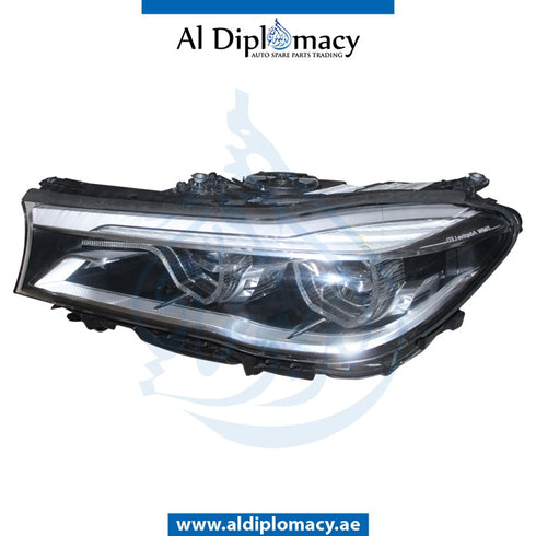Left Headlight, ADAPTIVE Led, COMPLETE for BMW 7 Series G11 (2015) models, Part Number UN-63117408709-CO