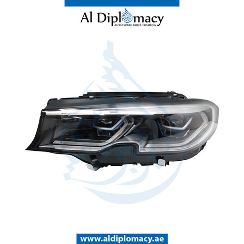 Left Headlight, LASER Light, COMPLETE for BMW 3 Series G20 (2018-2022) models, Part Number UN-63118496163-CO