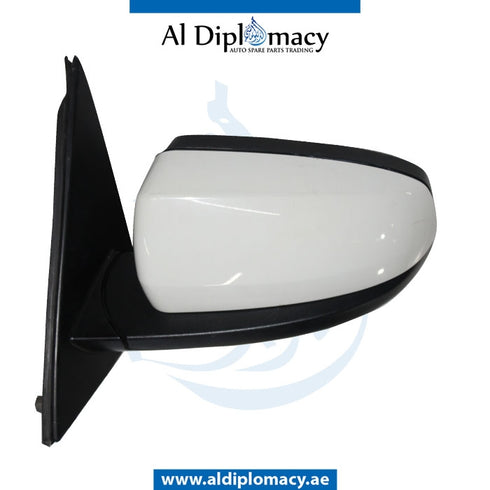 Left Mirror, WITH Camera, White, COMPLETE for BMW X5 Series E70 (2006-2013) models, Part Number UN-E70MIR-FL+CAM-CO-WH