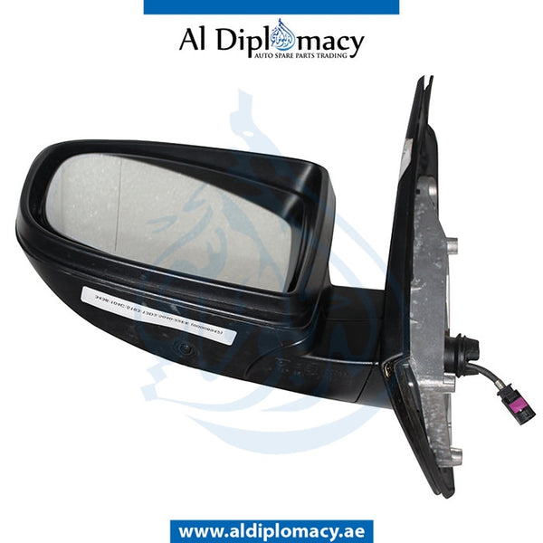 Left Mirror, WITH Camera, Black, COMPLETE for BMW X5 Series E70 (2006-2013) models, Part Number UN-E70MIR-LH+CAM-CO-BK