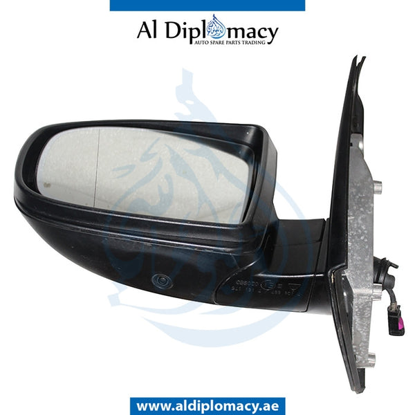 Left Mirror, WITH Camera, Blue, COMPLETE for BMW X5 Series E70 (2006-2013) models, Part Number UN-E70MIR-LH+CAM-CO-BL