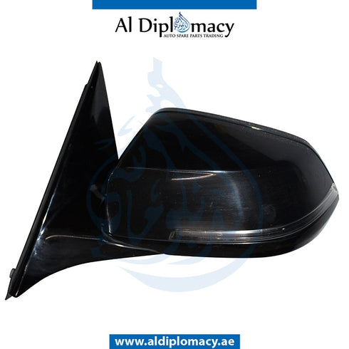 Left Mirror, Black, COMPLETE for BMW 7 Series F01 (2008-2015) models, Part Number UN-F01MIR-LH-CO-BK