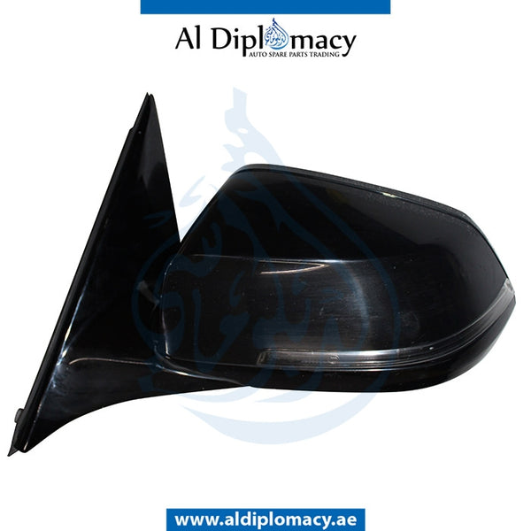 Left Mirror, Black, COMPLETE for BMW 7 Series F01 (2008-2015) models, Part Number UN-F01MIR-LH-CO-BK