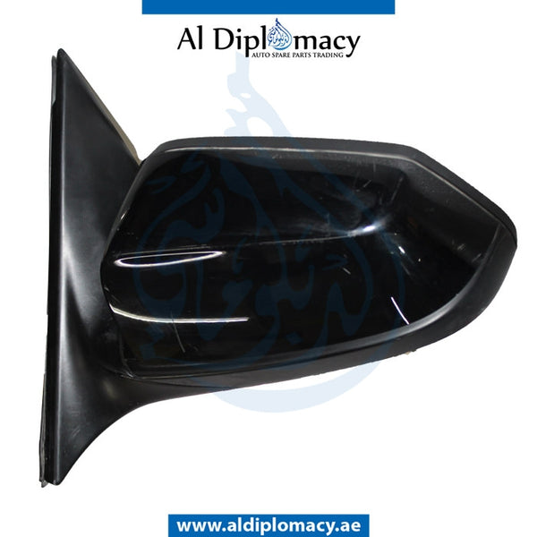 Left Mirror, Black, COMPLETE for BMW 7 Series F02 (2007-2015) models, Part Number UN-F02MIR-FL-CO-BK