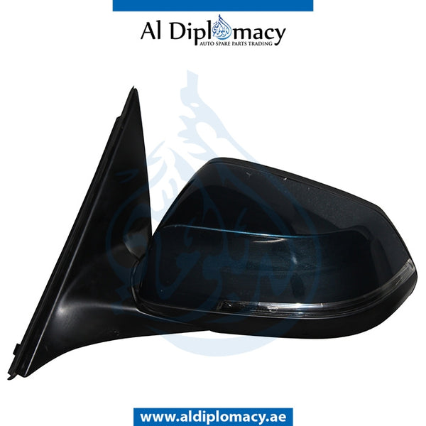 Left Mirror, Blue, COMPLETE for BMW 7 Series F02 (2007-2015) models, Part Number UN-F02MIR-LH-CO-BL