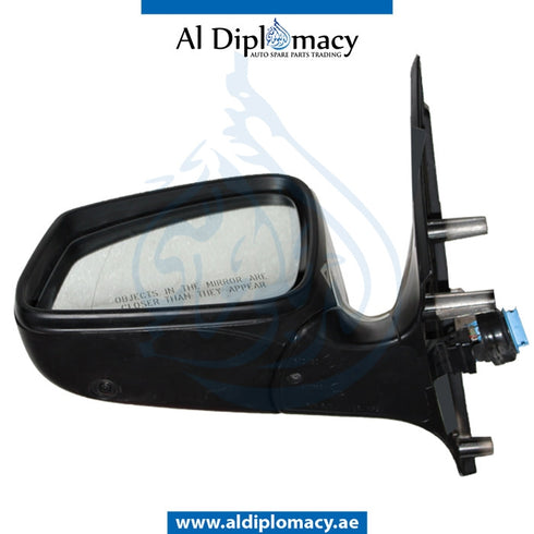 Left Mirror, WITH Camera, White, COMPLETE for BMW 7 Series F02 (2007-2015) models, Part Number UN-F02MIR-LH+3W+CAMCO-WH