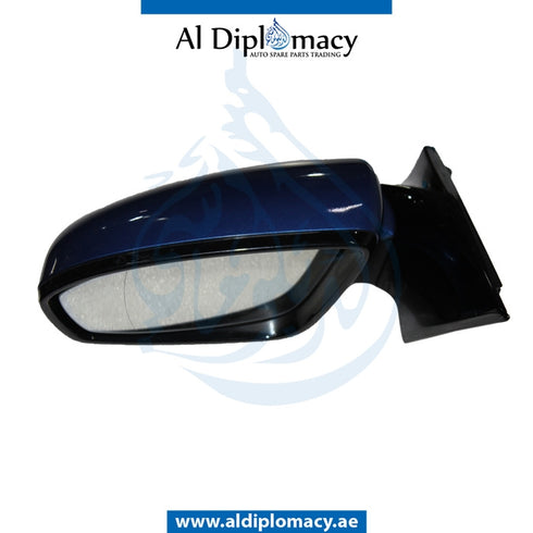Left Mirror, WITH Camera, Blue, M Look, COMPLETE for BMW 5 Series F10 (2010-2016) models, Part Number UN-F10MIR-FL+CAM-M-CO-BL
