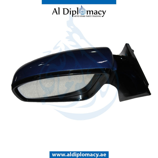 Left Mirror, WITH Camera, Blue, M Look, COMPLETE for BMW 5 Series F10 (2010-2016) models, Part Number UN-F10MIR-FL+CAM-M-CO-BL