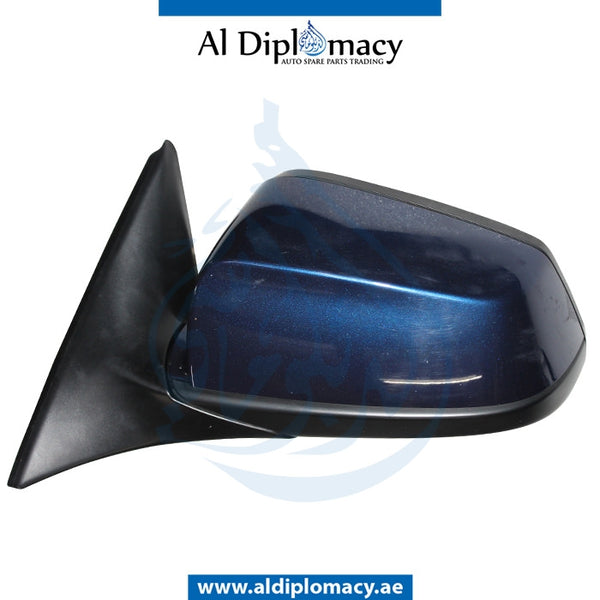 Left Mirror, Blue, COMPLETE for BMW 6 Series F13 (2011-2015) models, Part Number UN-F13MIR-LH-CO-BL