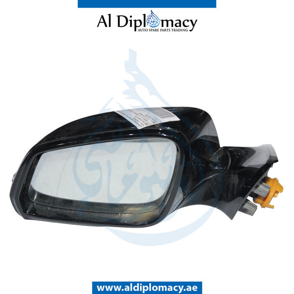 Left Mirror, WITH Camera, Black, COMPLETE for BMW 6 Series F13 (2011-2015) models, Part Number UN-F13MIR-LH+CAM-CO-BK
