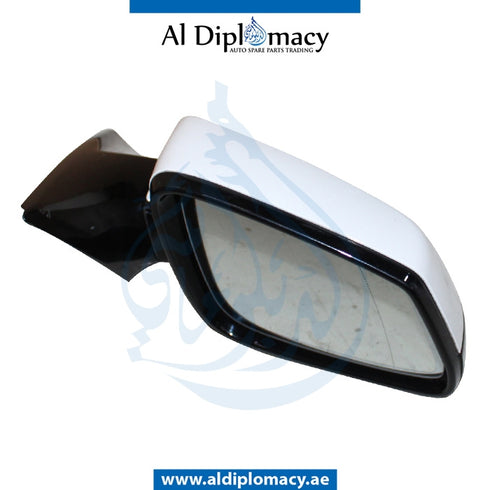 Right Mirror, White, COMPLETE for BMW 6 Series F13 (2011-2015) models, Part Number UN-F13MIR-FR-CO-WH