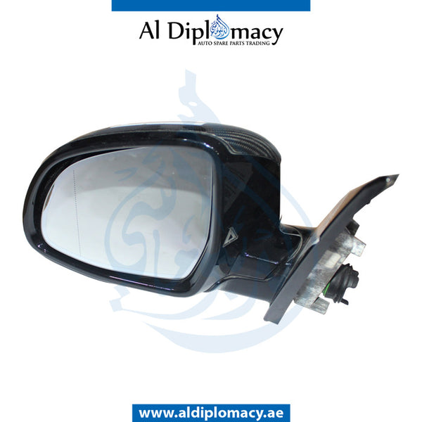 Left Mirror, WITH Camera, CARBON for BMW X5 Series F15 (2013-2018) models, Part Number UN-F15MIR-LH+CAM-CARBON