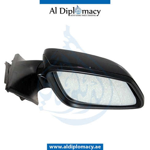 Right Mirror, Black, COMPLETE for BMW 5 Series F18 (2010-2013) models, Part Number UN-F18MIR-FR-CO-BK