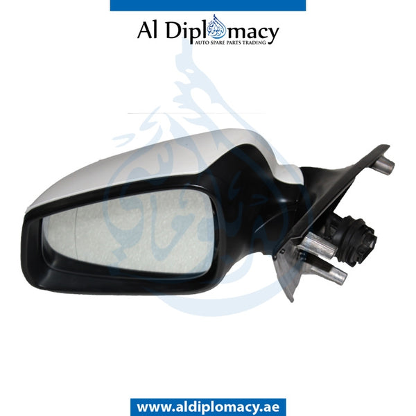 Left Mirror, White, COMPLETE for BMW 5 Series F18 (2010-2013) models, Part Number UN-F18MIR-LH-CO WH