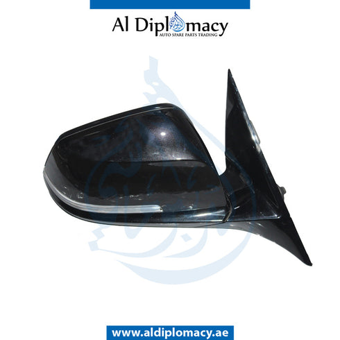 Left Mirror, WITH Camera, Black, COMPLETE for BMW 3 Series F30 (2011-2015) models, Part Number UN-F30MIR-RH+CAM-CO-BK