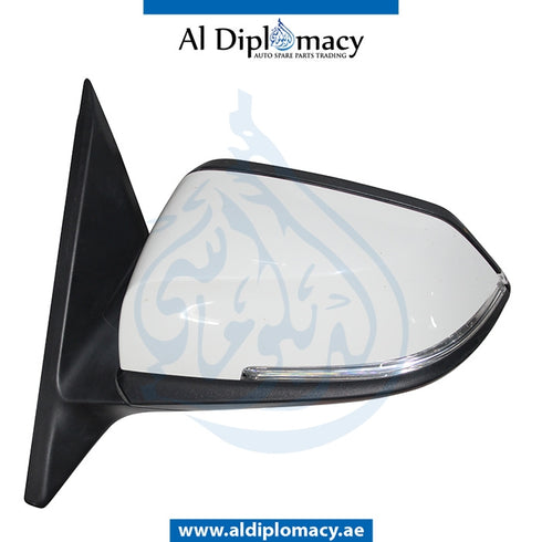 Left Mirror, White, COMPLETE for BMW 4 Series F32 (2013-2017) models, Part Number UN-F32MIR-LH-CO-WH