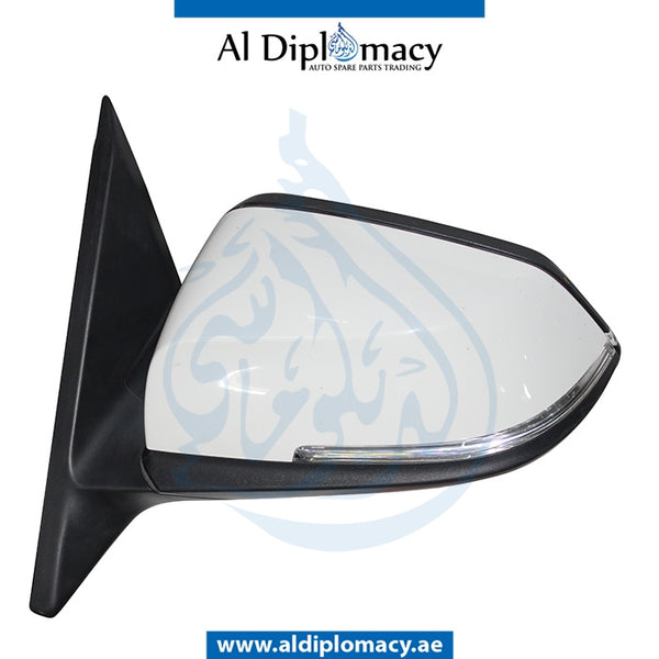 Left Mirror, White, COMPLETE for BMW 4 Series F32 (2013-2017) models, Part Number UN-F32MIR-LH-CO-WH